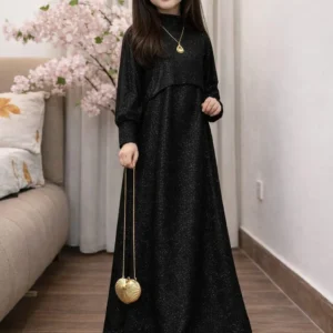 Girls Black Glitter Maxi #1 Best Eid Dress Pakistan