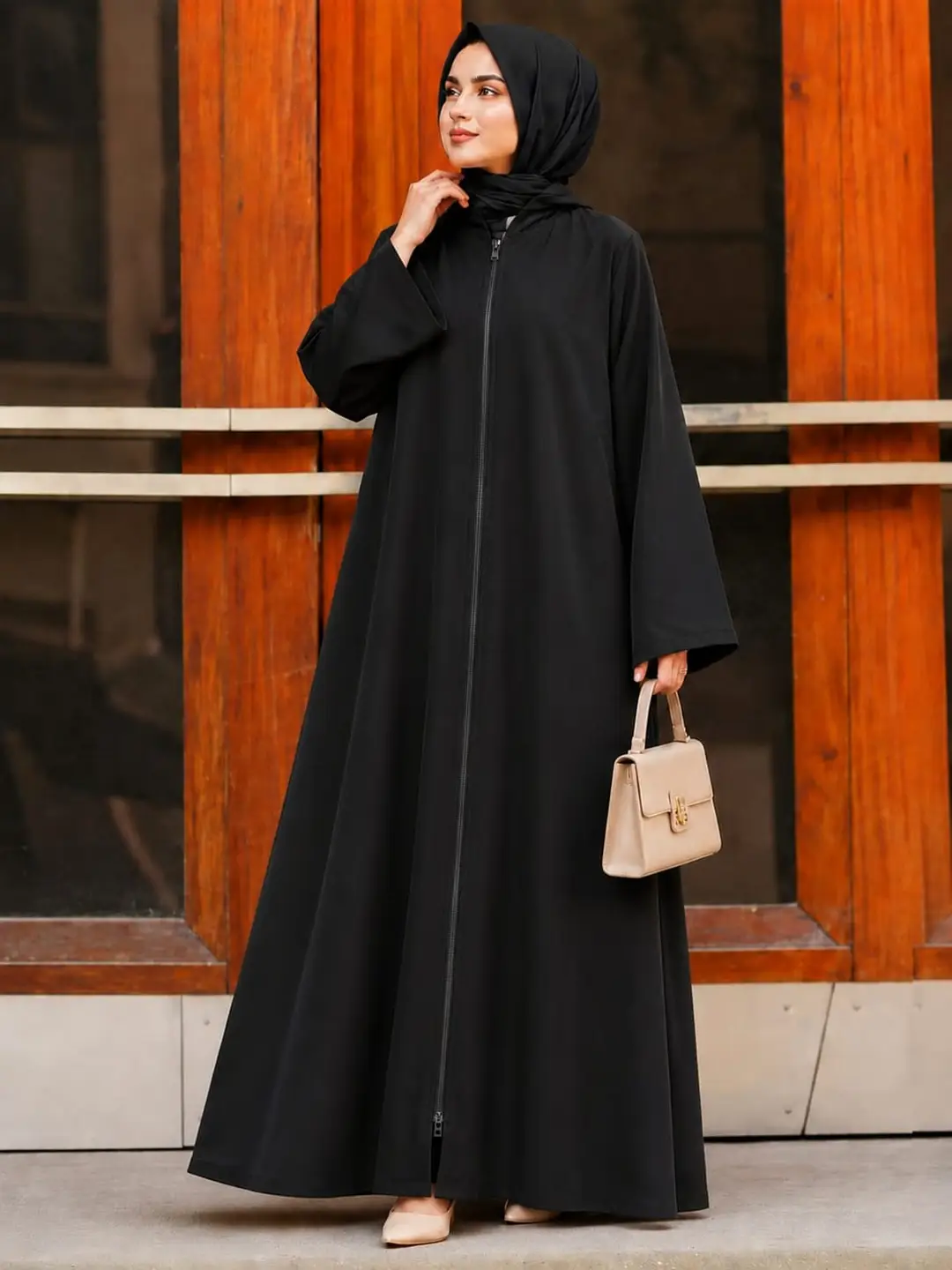 Black Embroidered Nidha Abaya #1 Best Price Pakistan - Image 5
