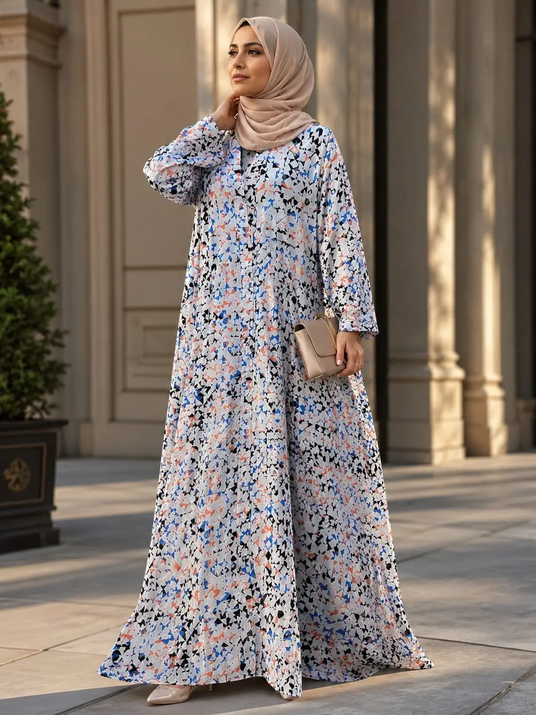 Crinkle Free Printed Abaya #1 Best Price in Pakistan