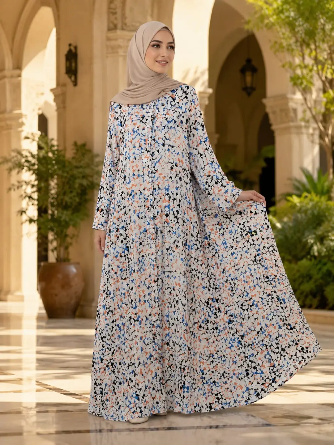 Crinkle Free Printed Abaya #1 Best Price in Pakistan - Image 4