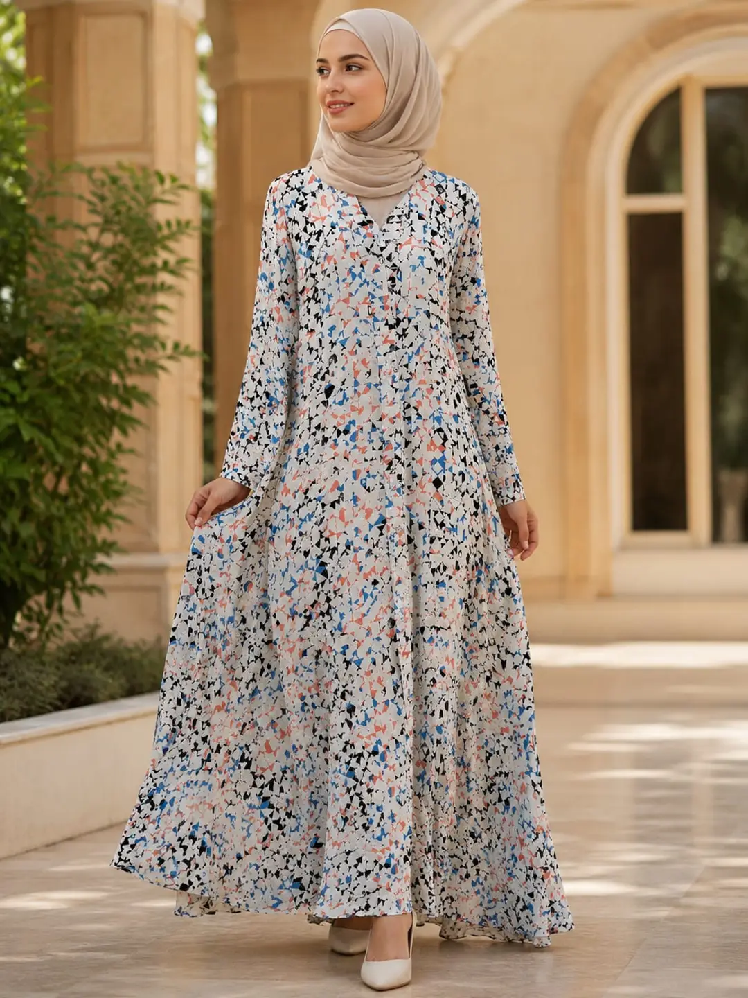 Crinkle Free Printed Abaya #1 Best Price in Pakistan - Image 3