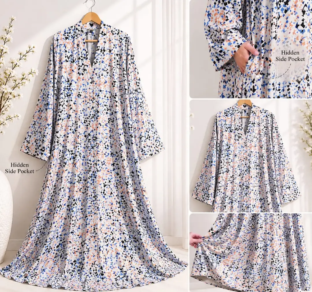 Crinkle Free Printed Abaya #1 Best Price in Pakistan - Image 2
