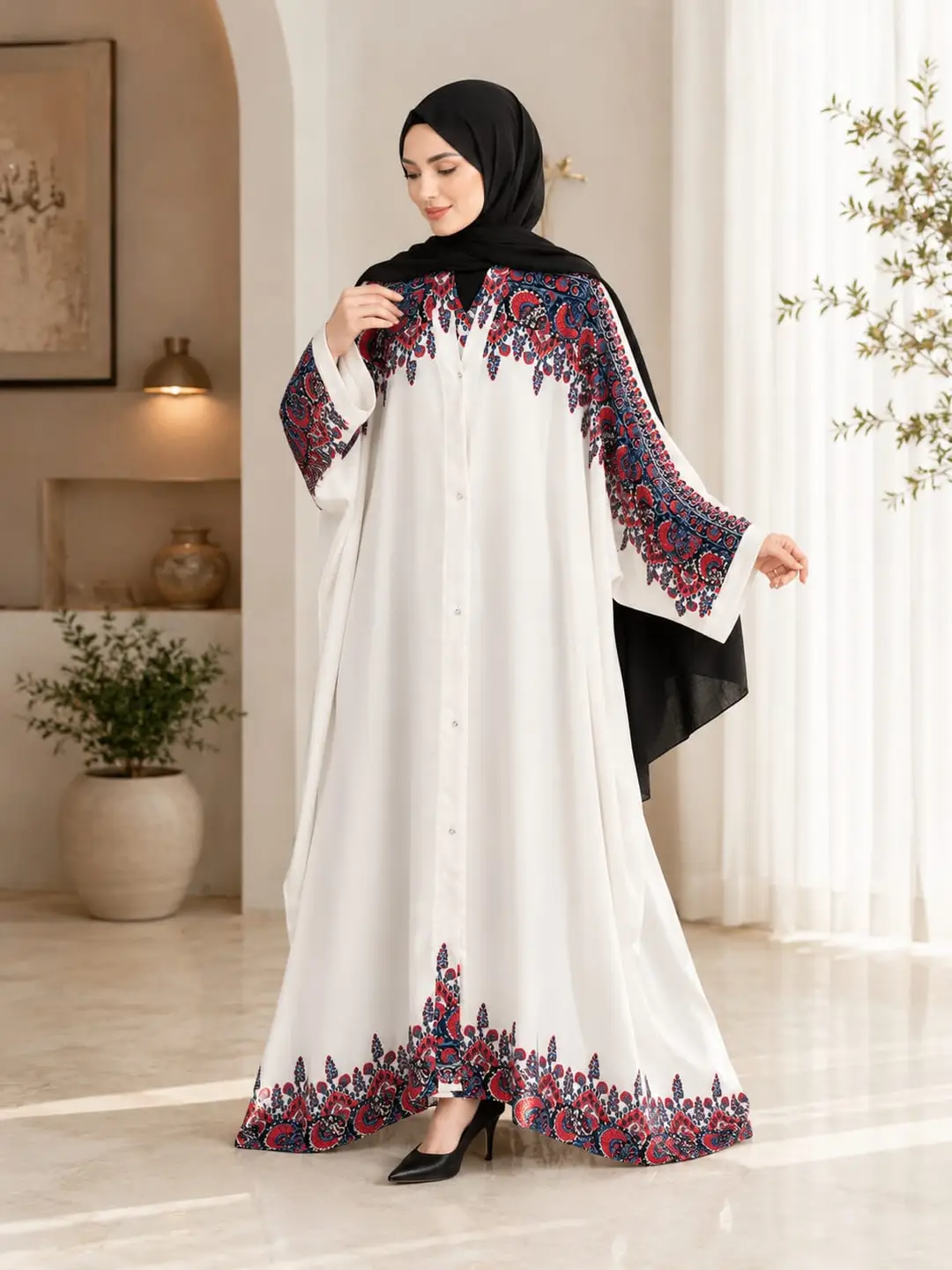 Georgette Printed Classic Abaya #1 Best Price Pakistan - Image 3