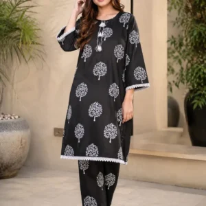 Women Linen Printed Suit