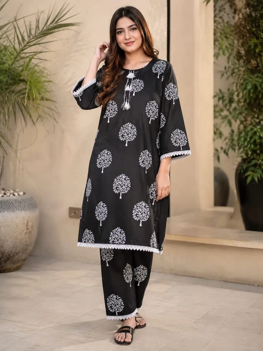 Women Linen Printed Suit
