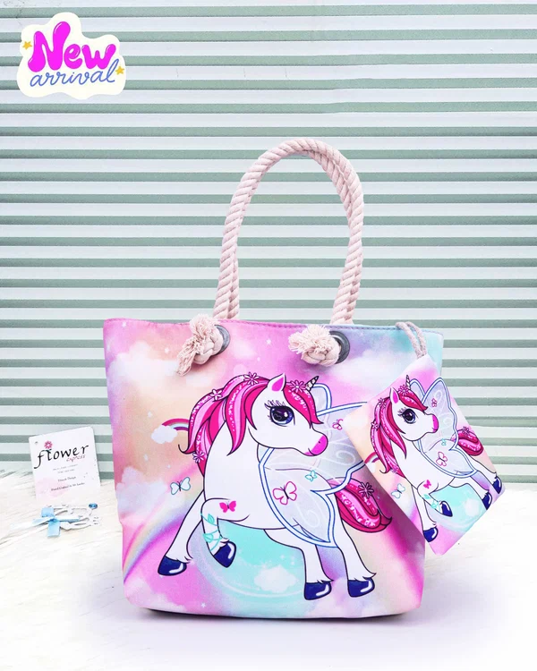Unicorn Girls Tote Bag #1 Best Cute Kids Bag PK - Image 2