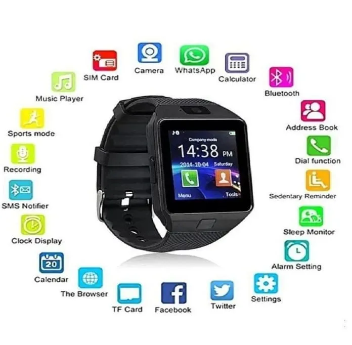 DZ09 Smart Watch 1.99" Bluetooth Calling Black PK - Image 3