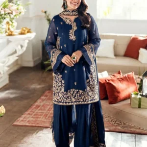 Thread Embroidered Silk Suit