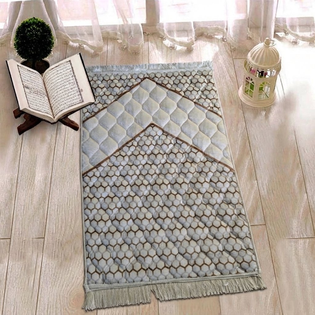 Velvet Honeycomb Janamaz #1 Best Prayer Mat Pakistan - Image 5