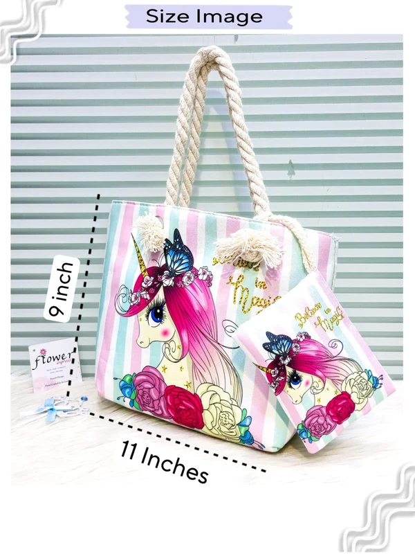 Unicorn Girls Tote Bag #1 Best Cute Kids Bag PK