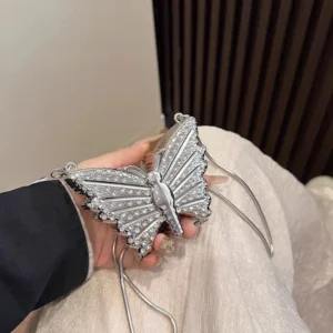 Butterfly Sparkle Mini Clutch #1 Silver Party Purse PK