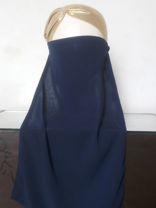 Half Veil Niqab Patti #1 Korean Chiffon Soft Elastic PK - Image 5