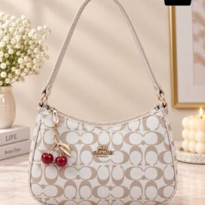 Coach Cherry Curved Shoulder Bag #1 Designer Beige PK