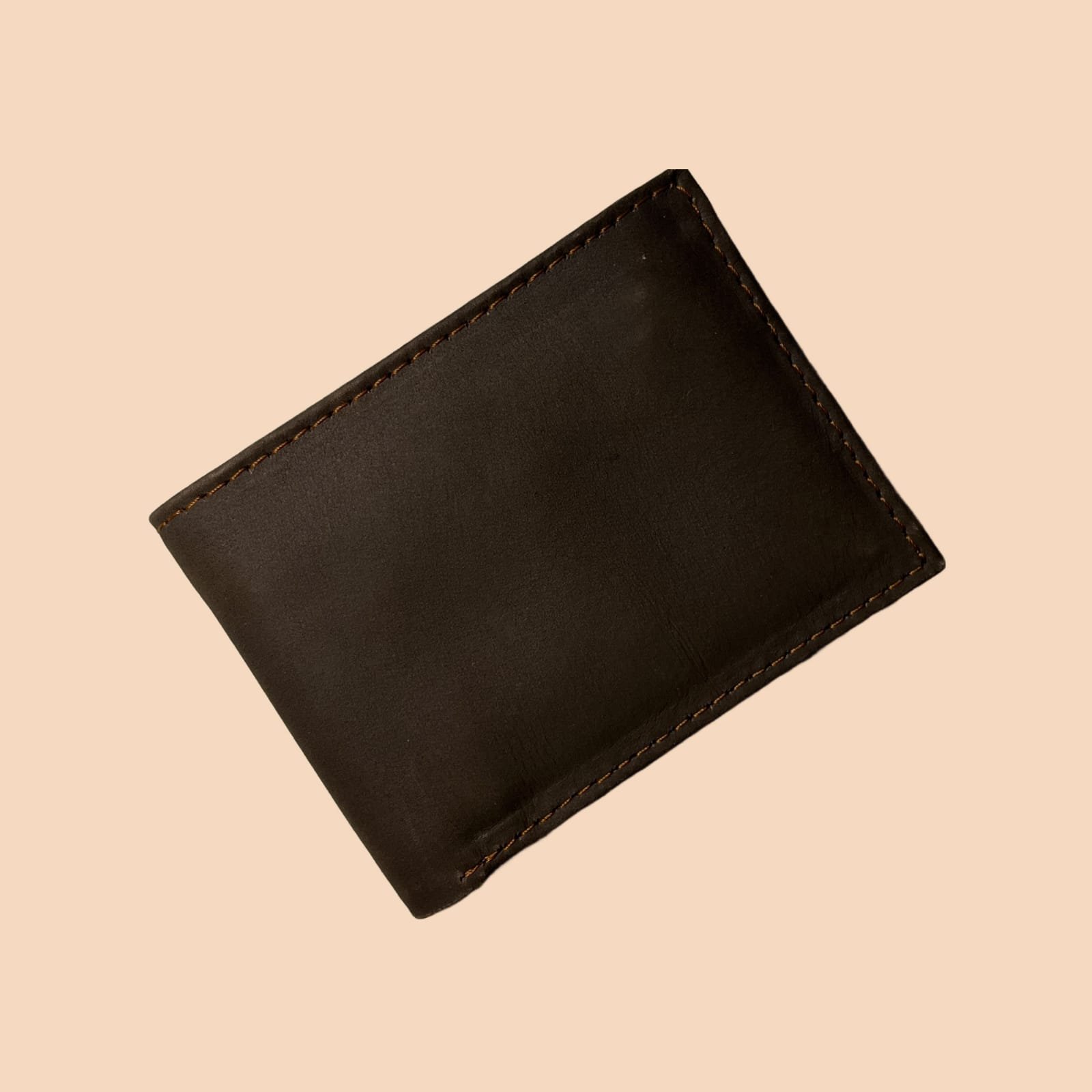 Cow Leather Plain Men Short Wallet #1 Brown Bifold PK - Image 3