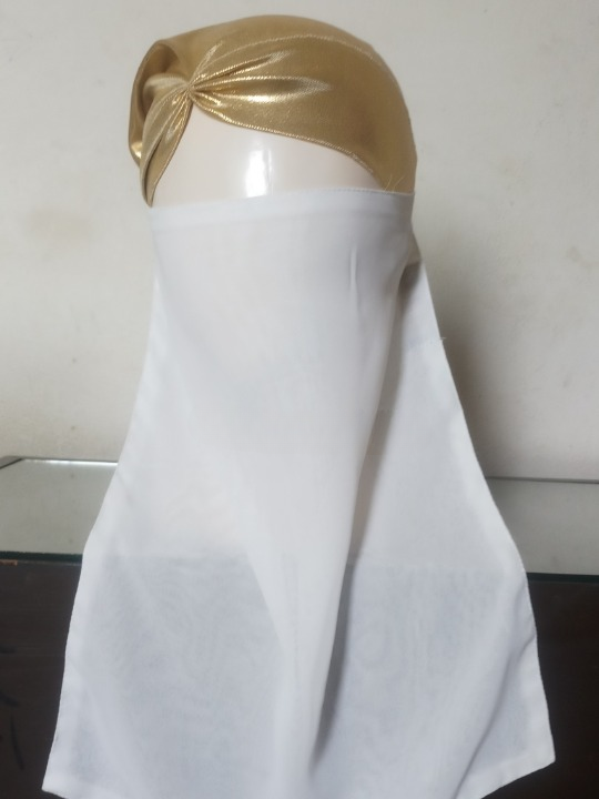 Half Veil Niqab Patti #1 Korean Chiffon Soft Elastic PK