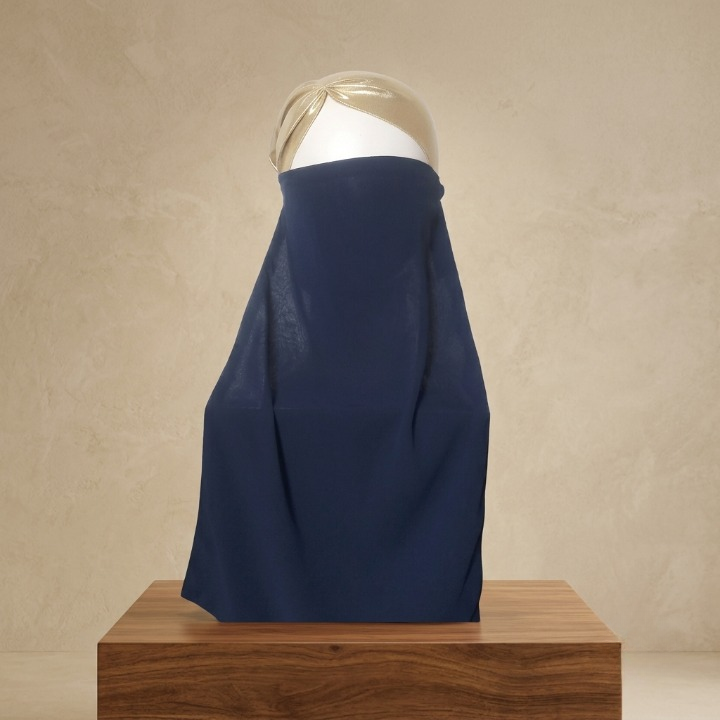 Half Veil Niqab Patti #1 Korean Chiffon Soft Elastic PK - Image 2